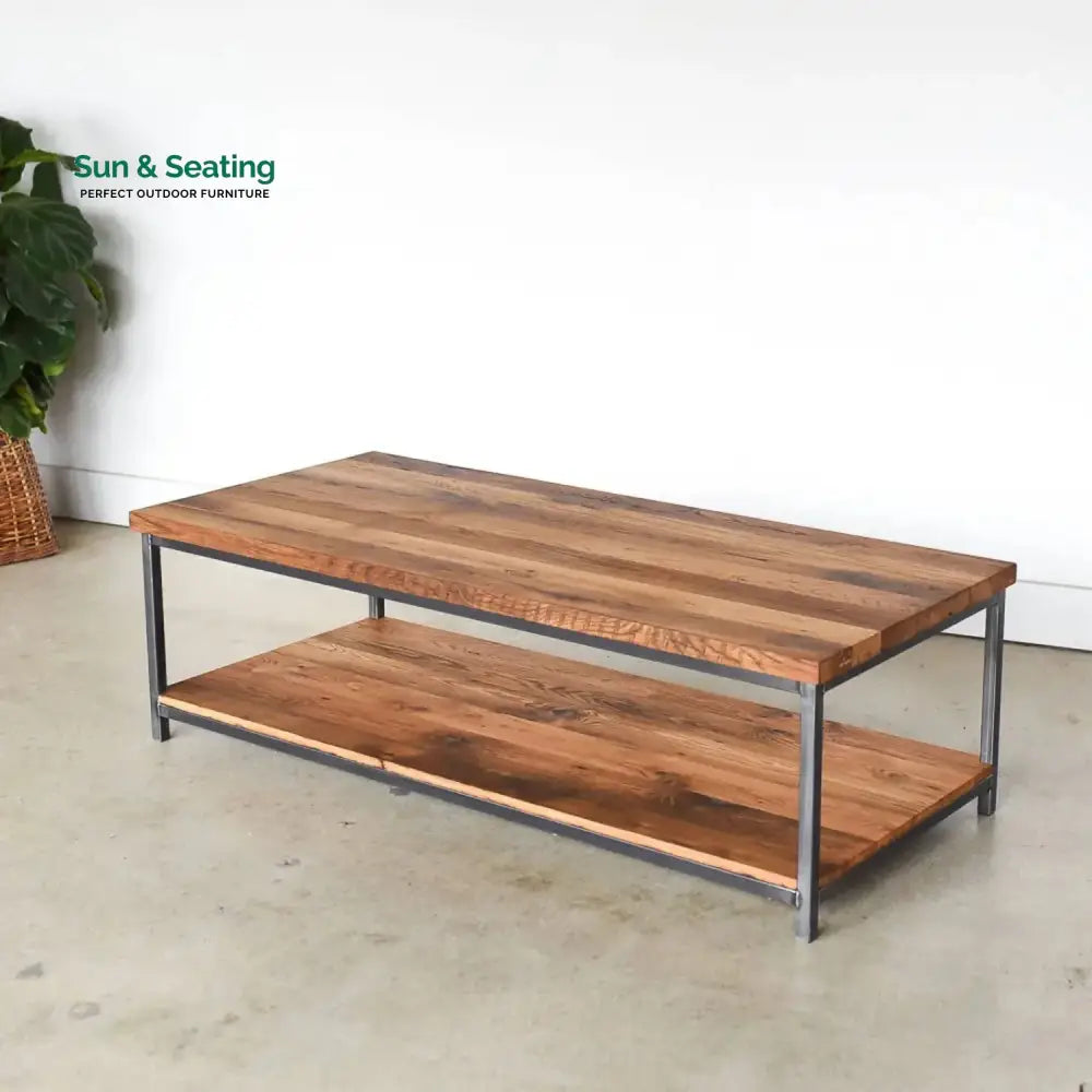 Isla Laila 2-Tier Natural Wood Top Center Table Center Table