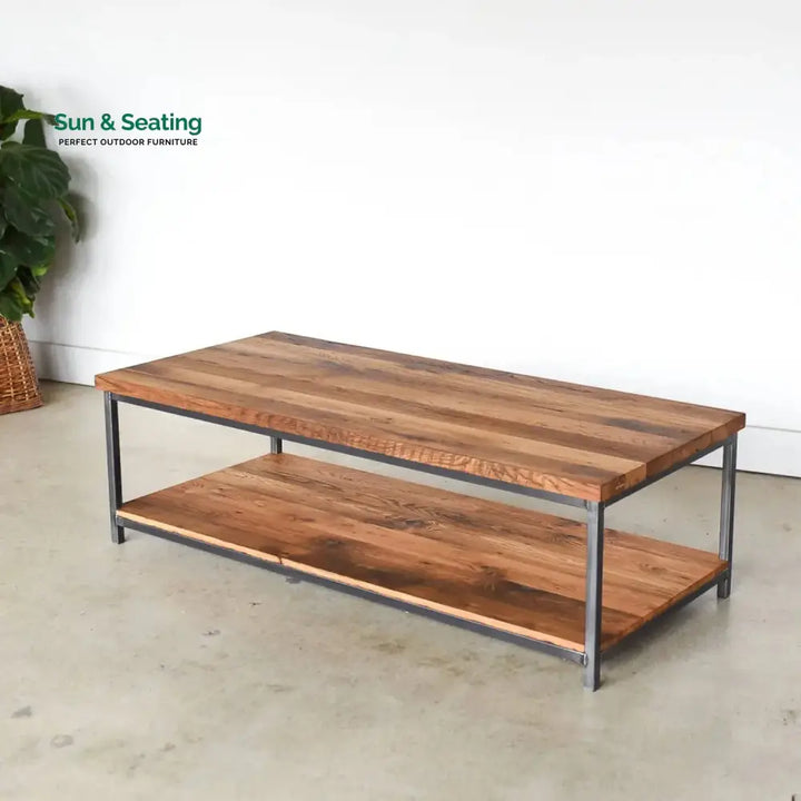 Isla Laila 2-Tier Natural Wood Top Center Table Center Table
