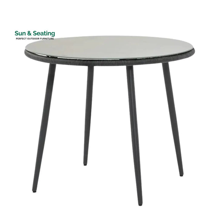 Isolde 5-Piece Outdoor Rope Patio Dining Set With Glass Top Table Dining Set