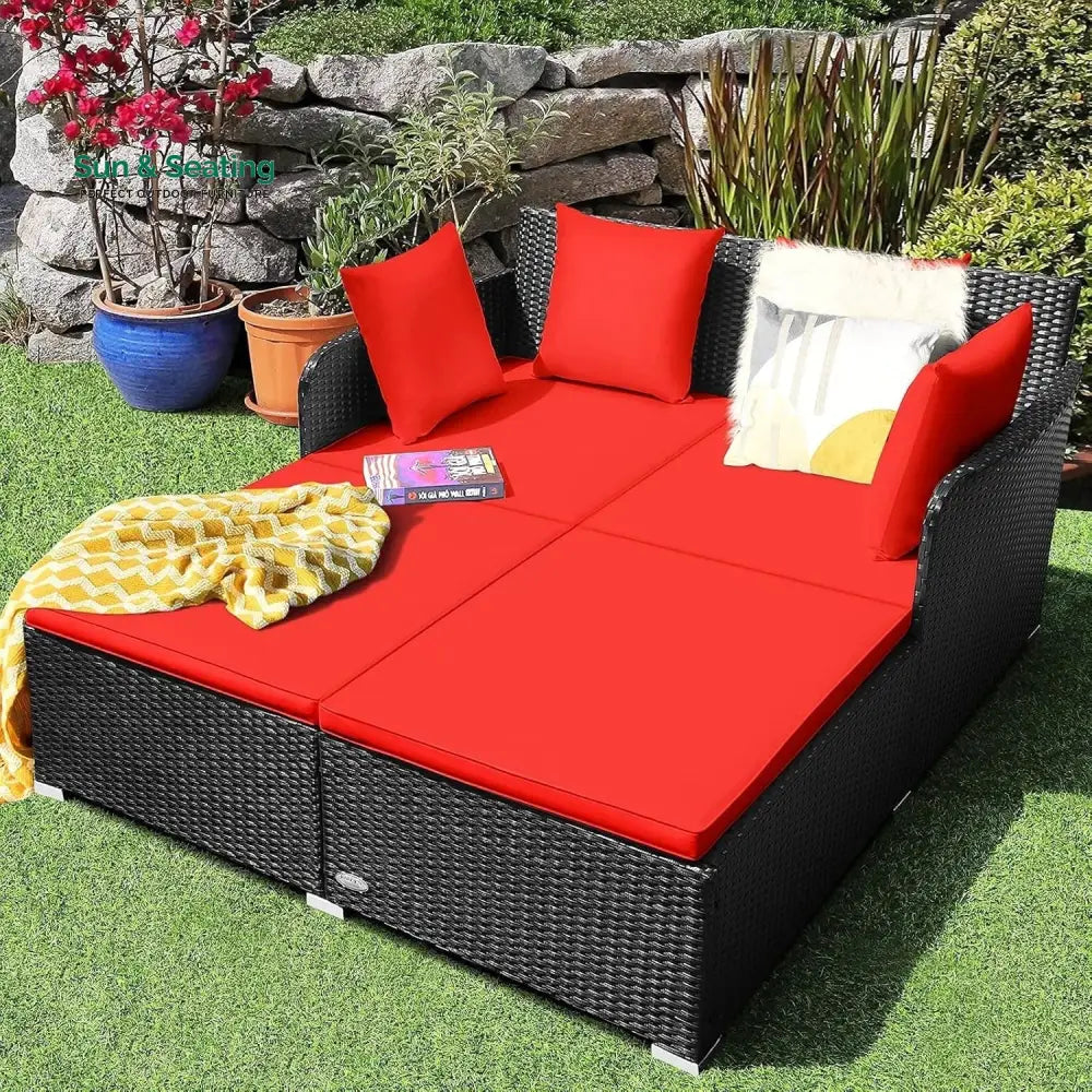 Jacinta Outdoor Patio Double Seater Daybed For Garden Poolside Daybed
