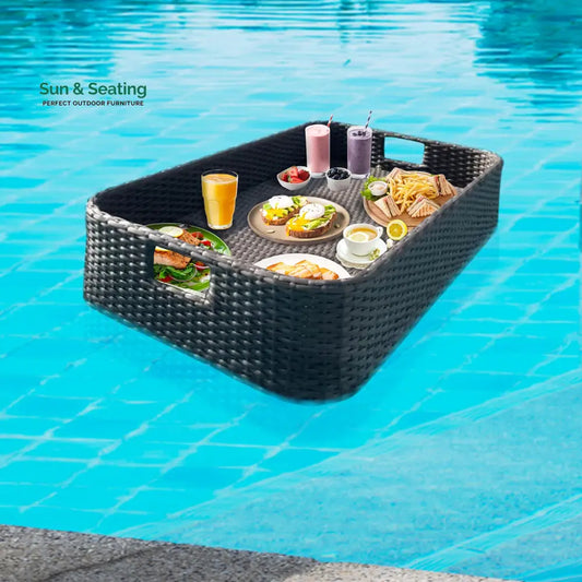 Jaime Luxury Floating Serving Tray For Swimming Pool - Brown (Rectangle) Floating Tray
