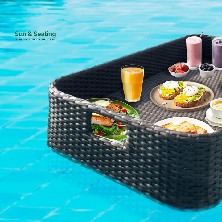 Jaime Luxury Floating Serving Tray For Swimming Pool - Brown (Rectangle) Floating Tray