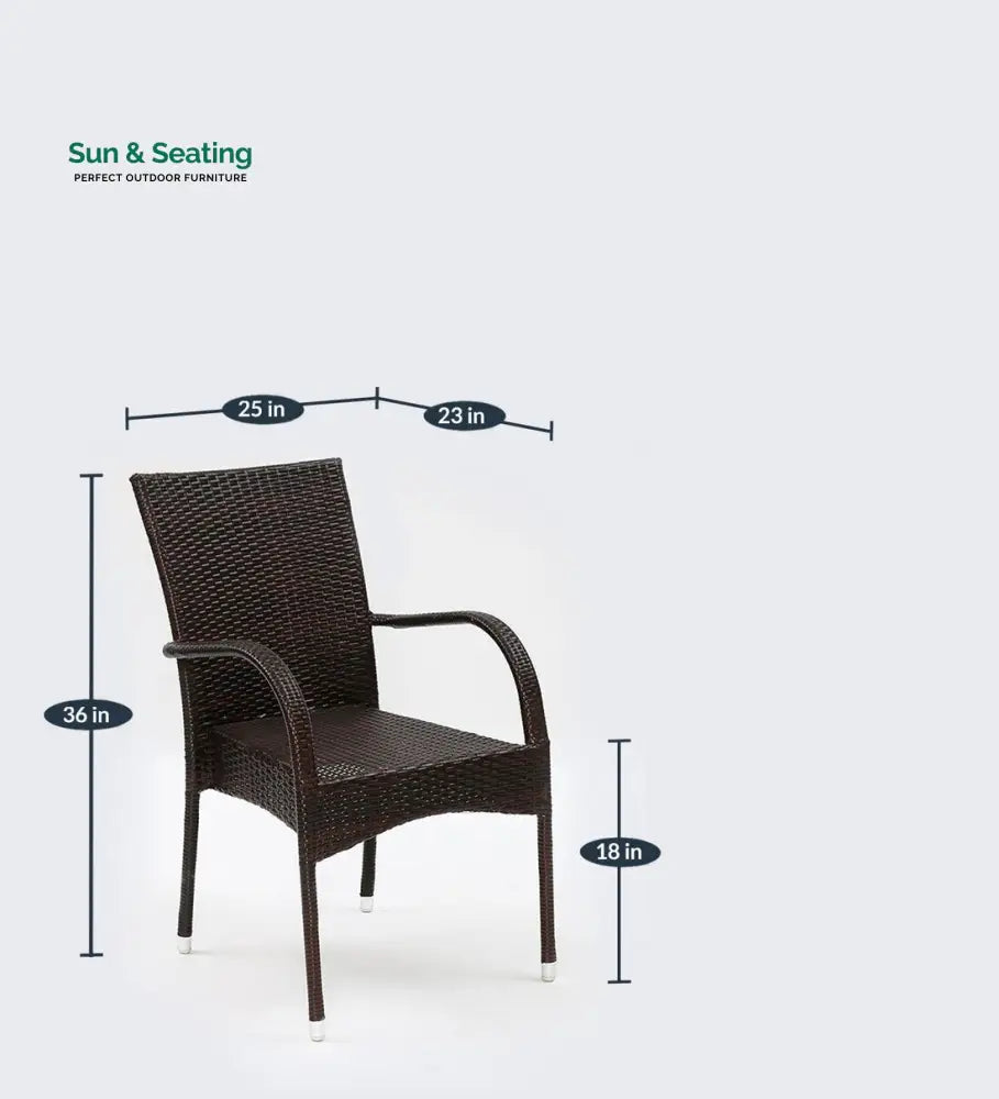 Jank Outdoor Patio Seating Set 4 Chairs and 1 Table Set (Dark Brown) Coffee Table Sets