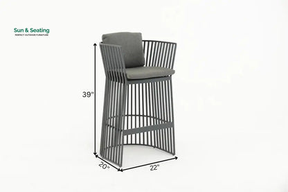 Javier Outdoor Patio Bar Set 2 Chairs and 1 Table Set Bar Sets