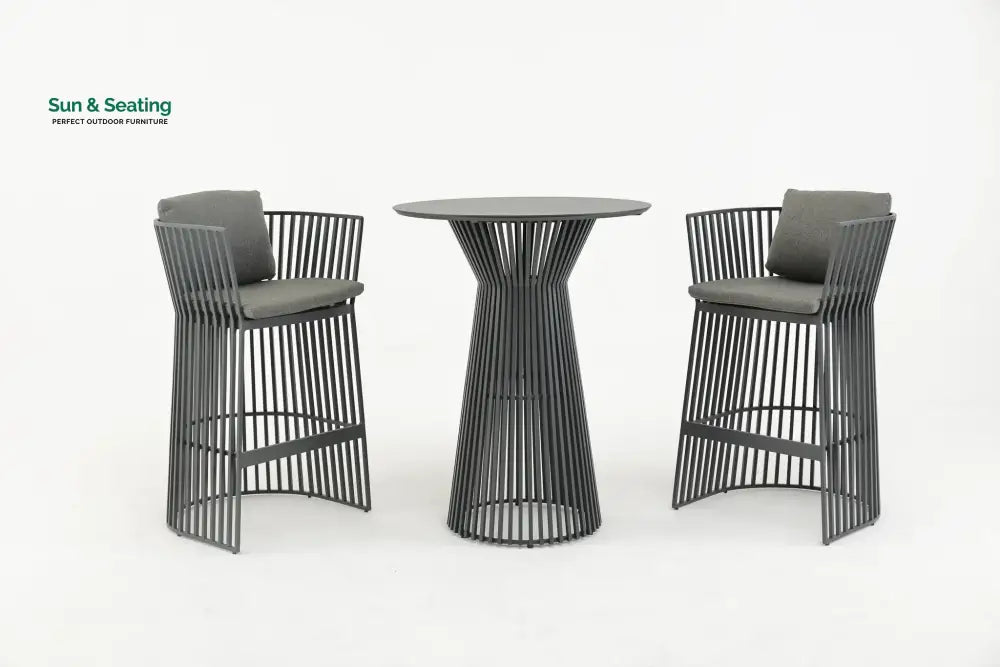 Javier Outdoor Patio Bar Set 2 Chairs and 1 Table Set Bar Sets