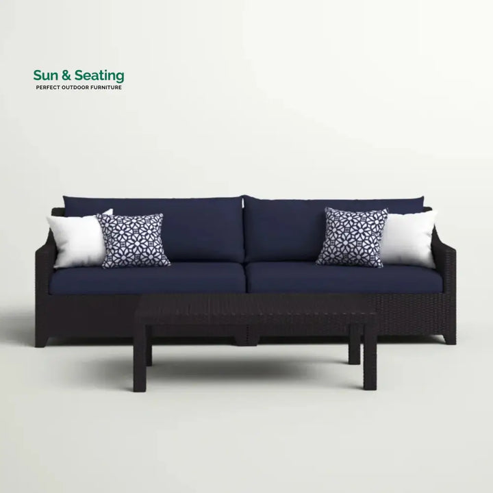 Jaya Outdoor All-Weather Rattan Wicker Three Seater Sofa Sofa Set
