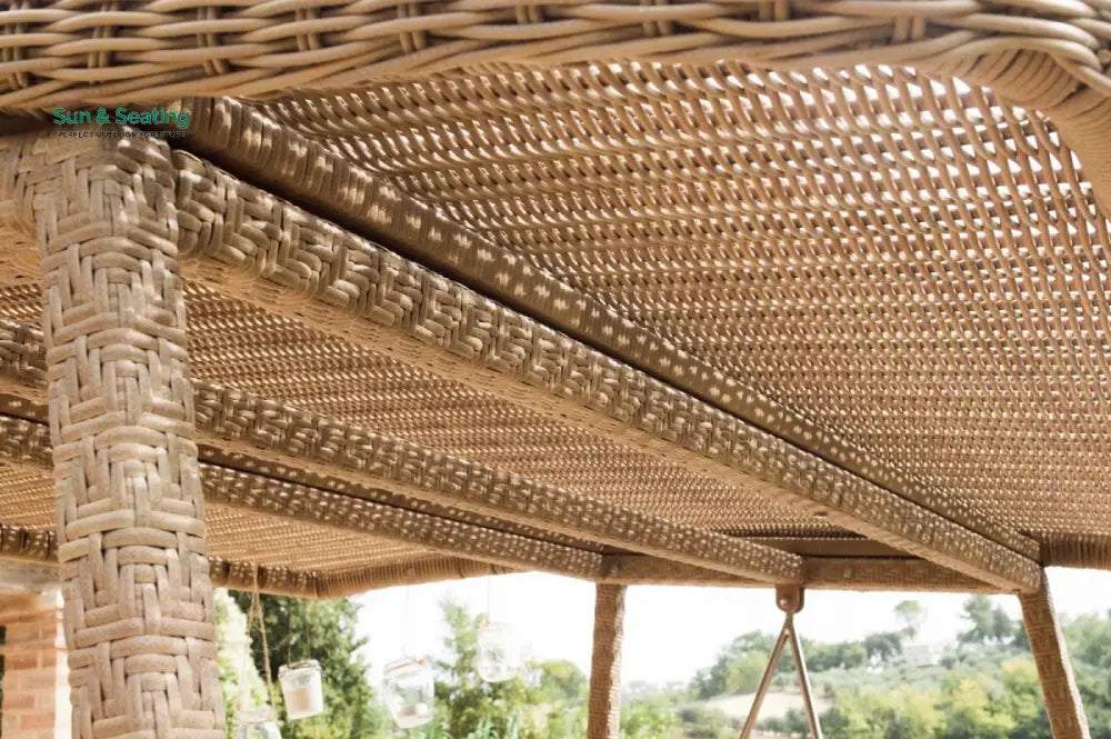 Jazz Three Seater Hanging Swing With Stand For Balcony Garden Swing (Tan) Swings