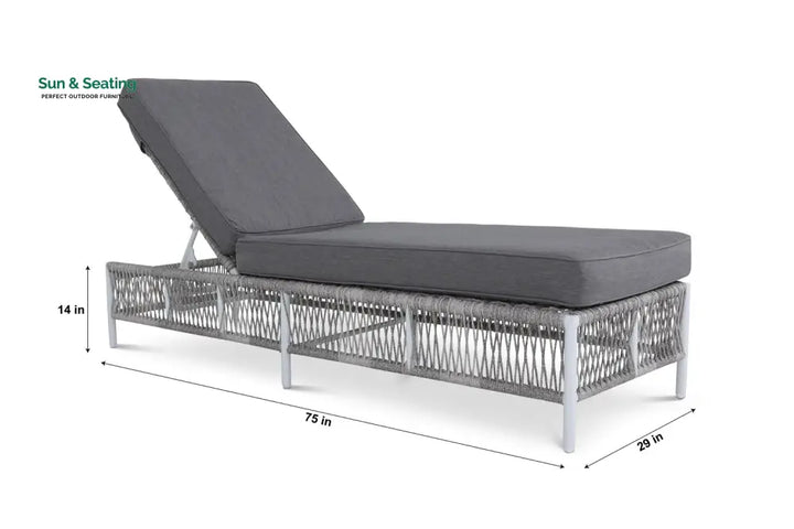 Jerome Outdoor Swimming Poolside Lounger Set of 2 (Grey) Loungers