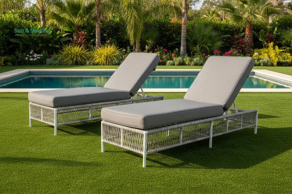 Jerome Outdoor Swimming Poolside Lounger Set of 2 (Grey) Loungers