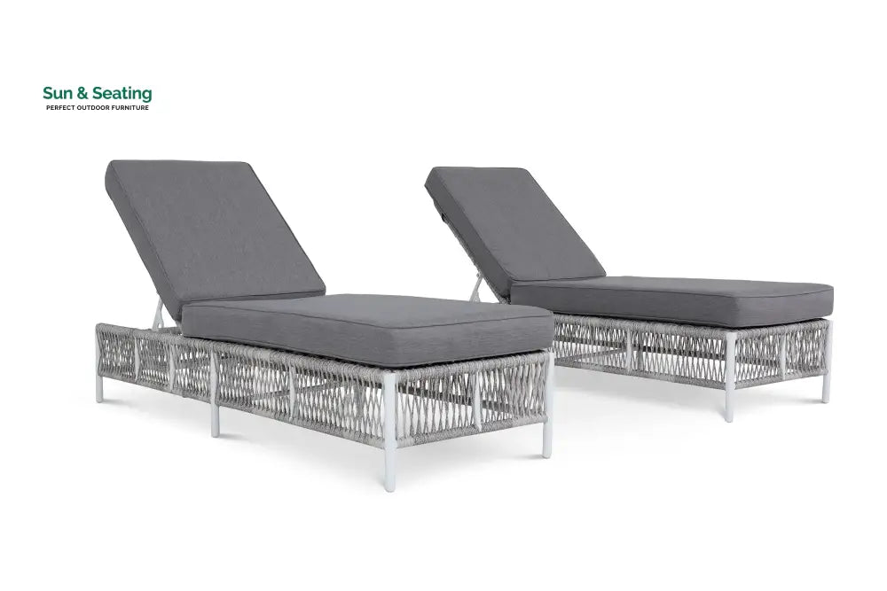 Jerome Outdoor Swimming Poolside Lounger Set of 2 (Grey) Loungers