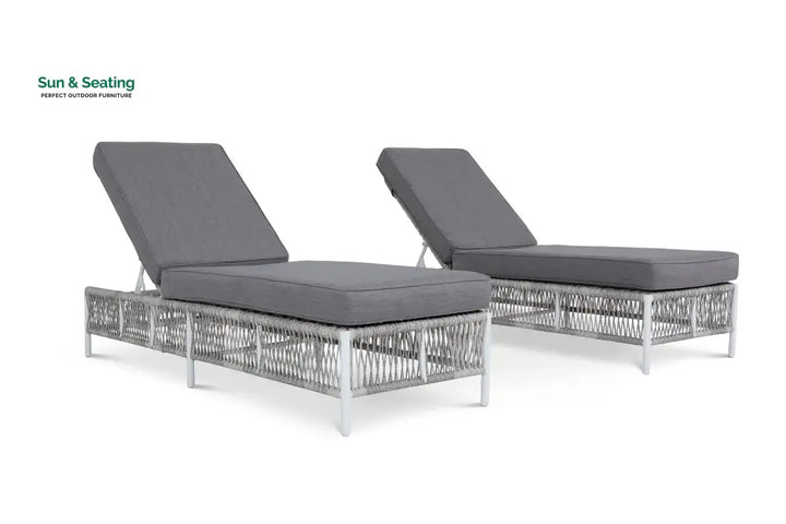 Jerome Outdoor Swimming Poolside Lounger Set of 2 (Grey) Loungers