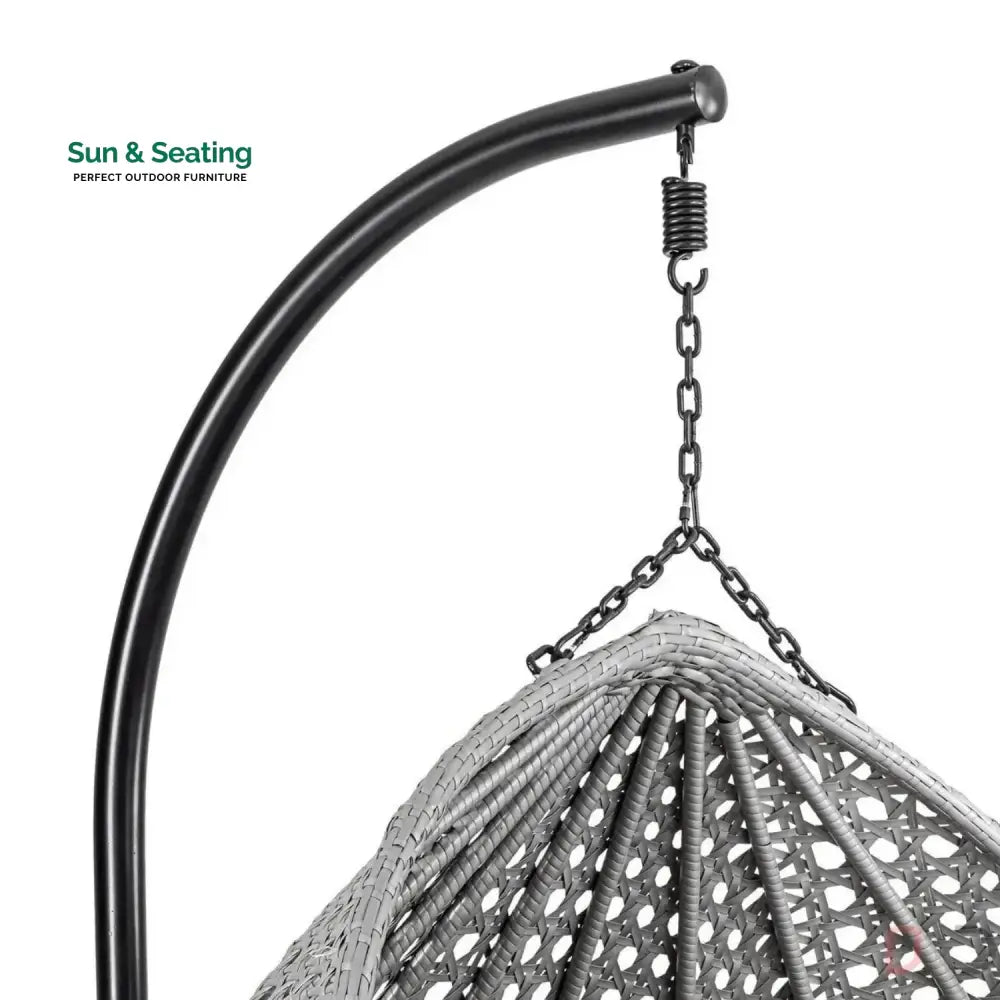 Jia Double Seater Rattan &amp; Wicker Swing (Grey) Swing