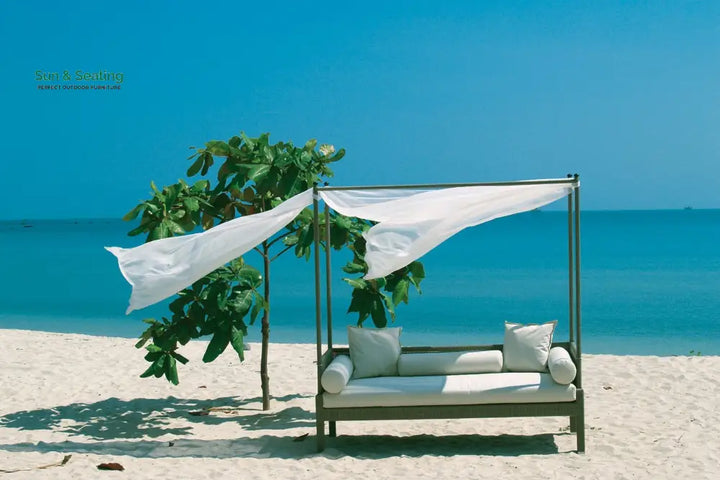 jimmy Outdoor Poolside Sunbed With Cushion Daybed (Black) Sunbed