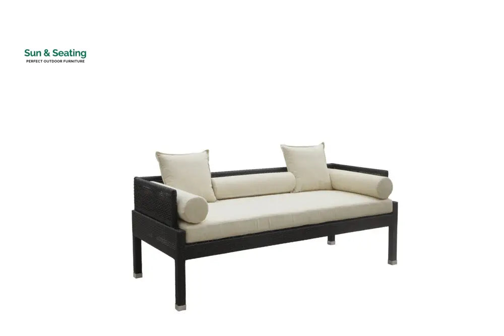 jimmy Outdoor Poolside Sunbed With Cushion Daybed (Black) Sunbed