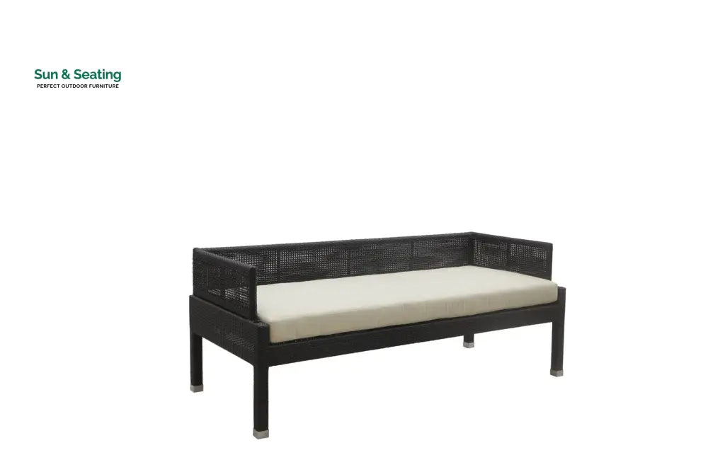 jimmy Outdoor Poolside Sunbed With Cushion Daybed (Black) Sunbed