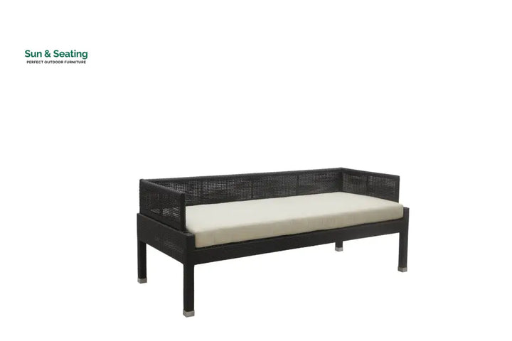 jimmy Outdoor Poolside Sunbed With Cushion Daybed (Black) Sunbed