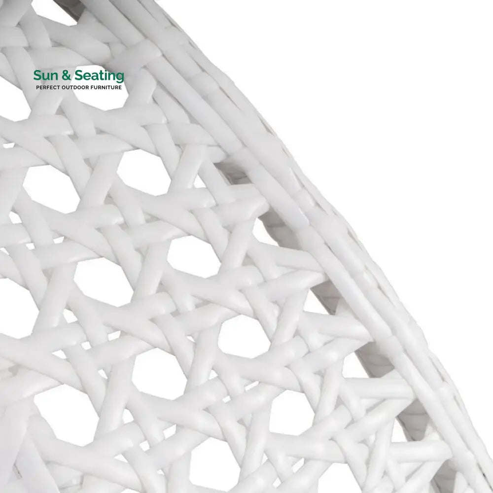 Jin Double Seater Rattan &amp; Wicker Swing (White &amp; Grey) Swing