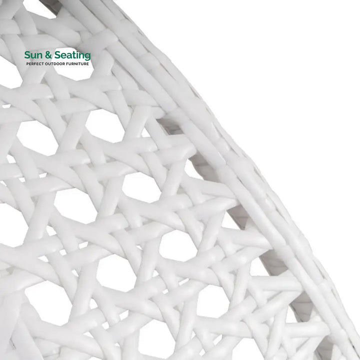 Jin Double Seater Rattan &amp; Wicker Swing (White &amp; Grey) Swing