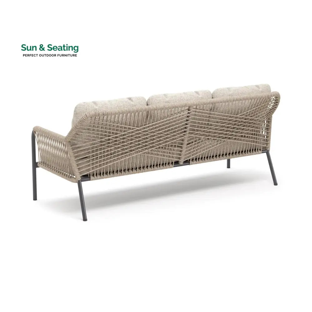 Jisax Outdoor Garden Balcony Sofa Set 3 Seater,2 Single seater and 2 Center Table Set (Tan) Braided and Rope Sofa Sets