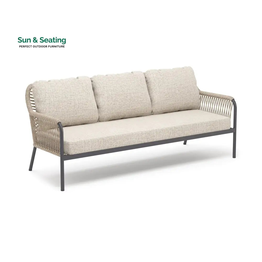 Jisax Outdoor Garden Balcony Sofa Set 3 Seater,2 Single seater and 2 Center Table Set (Tan) Braided and Rope Sofa Sets