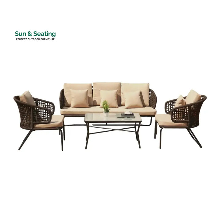 Jivika Outdoor 5 Seater Rope Conversation Sofa Set Sofa Set