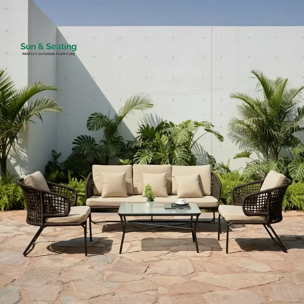 Jivika Outdoor 5 Seater Rope Conversation Sofa Set Sofa Set