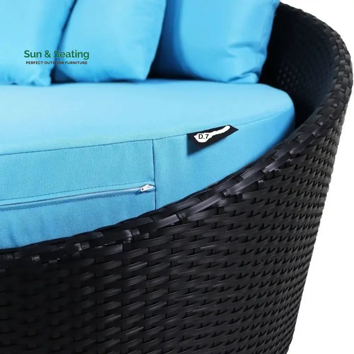 Johanne Outdoor Rattan Wicker Daybed with Glass Top Table Daybed