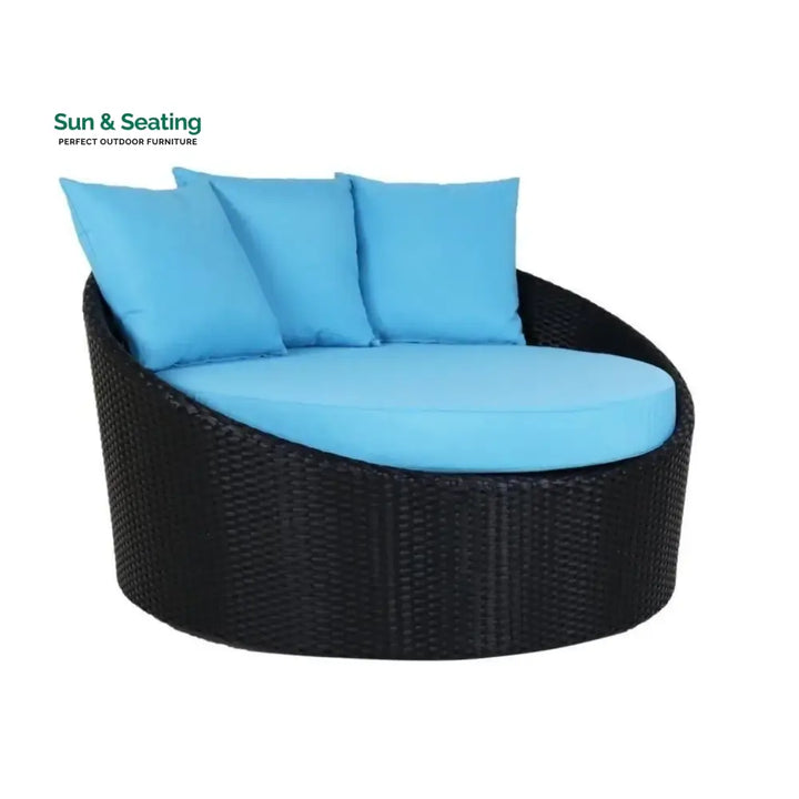 Johanne Outdoor Rattan Wicker Daybed with Glass Top Table Daybed
