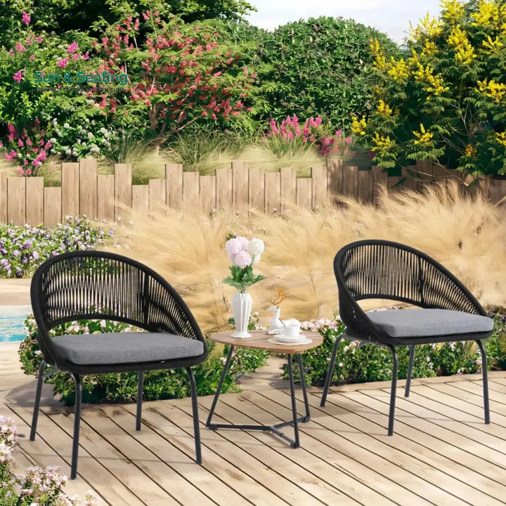 Josefina 3 Piece Garden Outdoor Rope Patio Set Patio Set