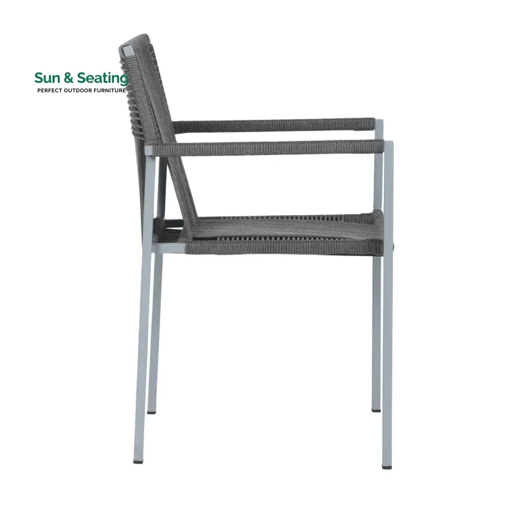Jovie Outdoor Rope 3-Piece Patio Set (Grey)