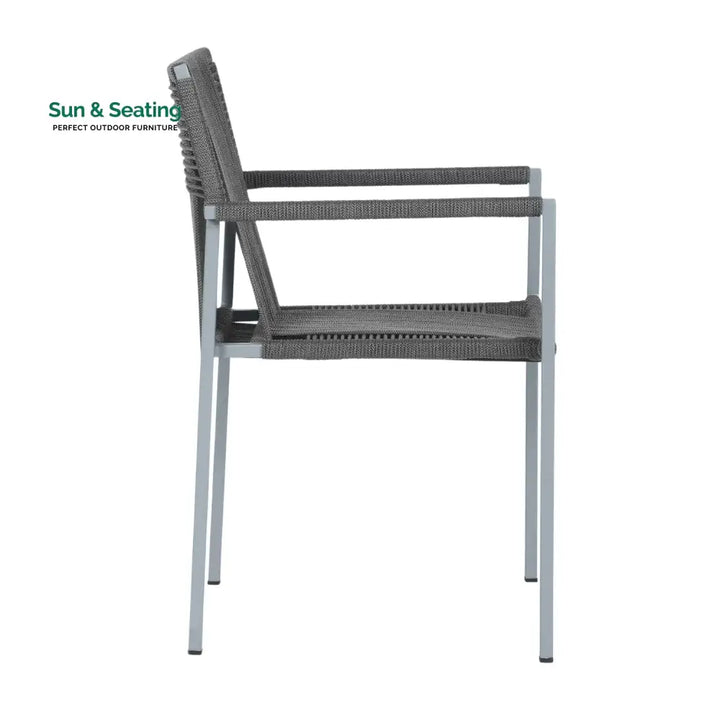 Jovie Outdoor Rope 3-Piece Patio Set (Grey)