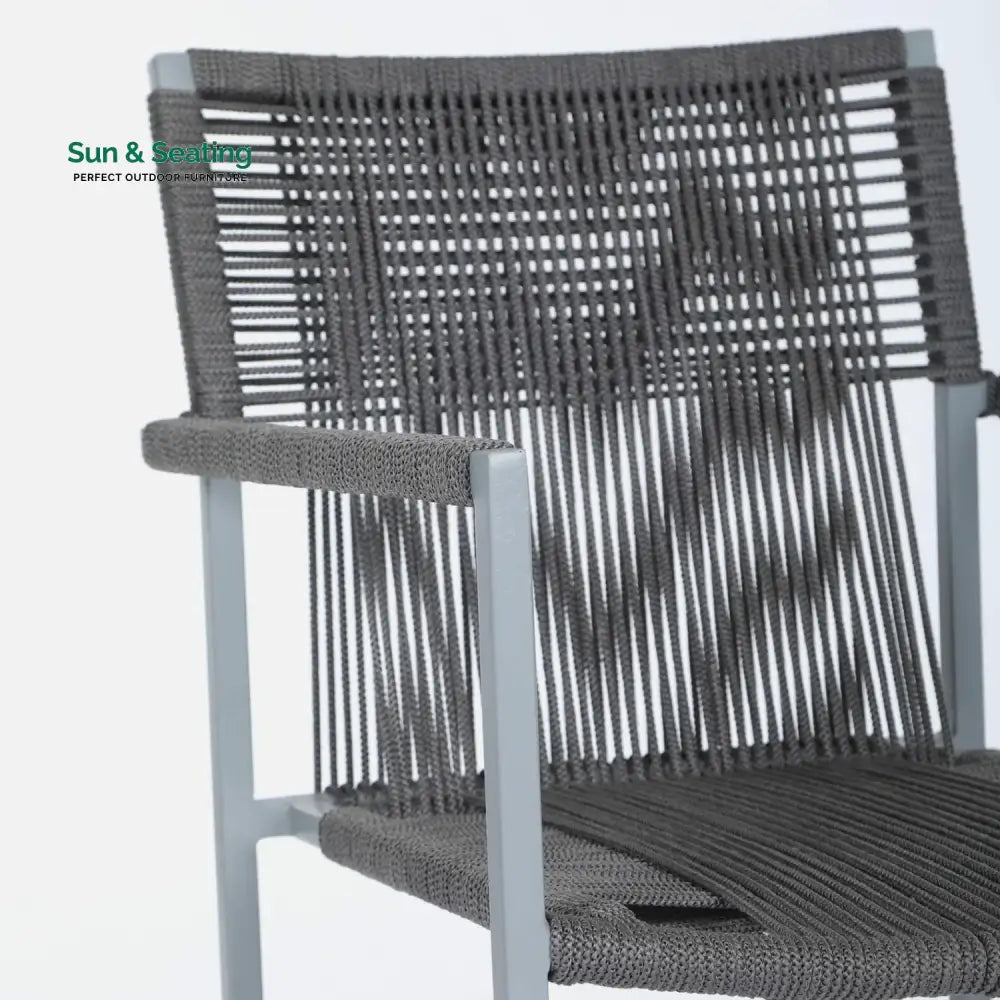 Jovie Outdoor Rope 3-Piece Patio Set (Grey)