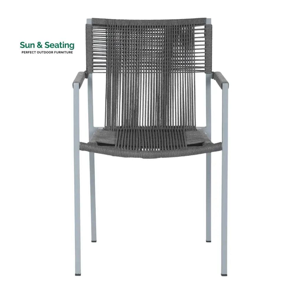 Jovie Outdoor Rope 3-Piece Patio Set (Grey)