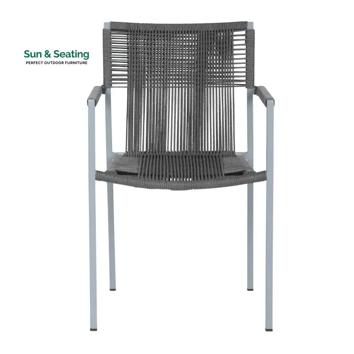 Jovie Outdoor Rope 3-Piece Patio Set (Grey)