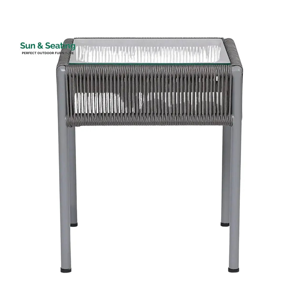 Jovie Outdoor Rope 3-Piece Patio Set (Grey)