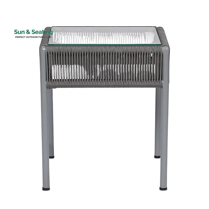 Jovie Outdoor Rope 3-Piece Patio Set (Grey)