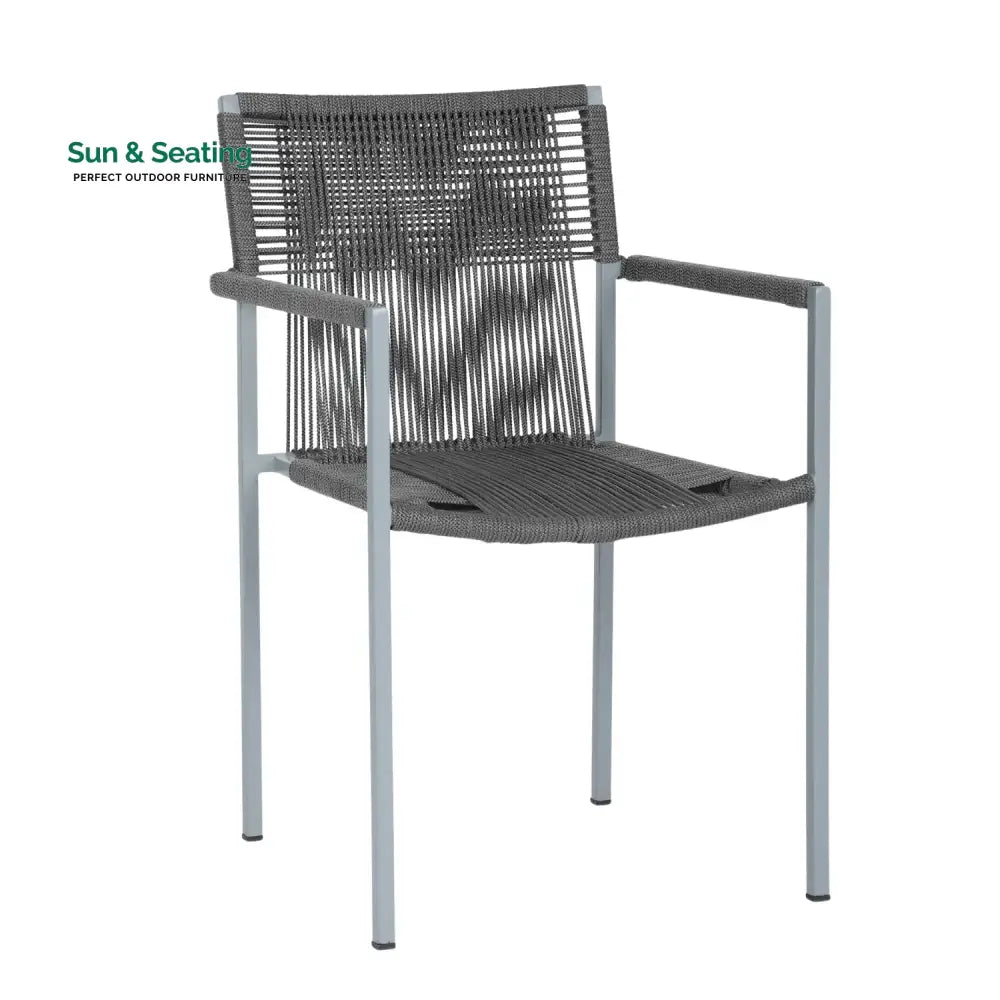 Jovie Outdoor Rope 3-Piece Patio Set (Grey)