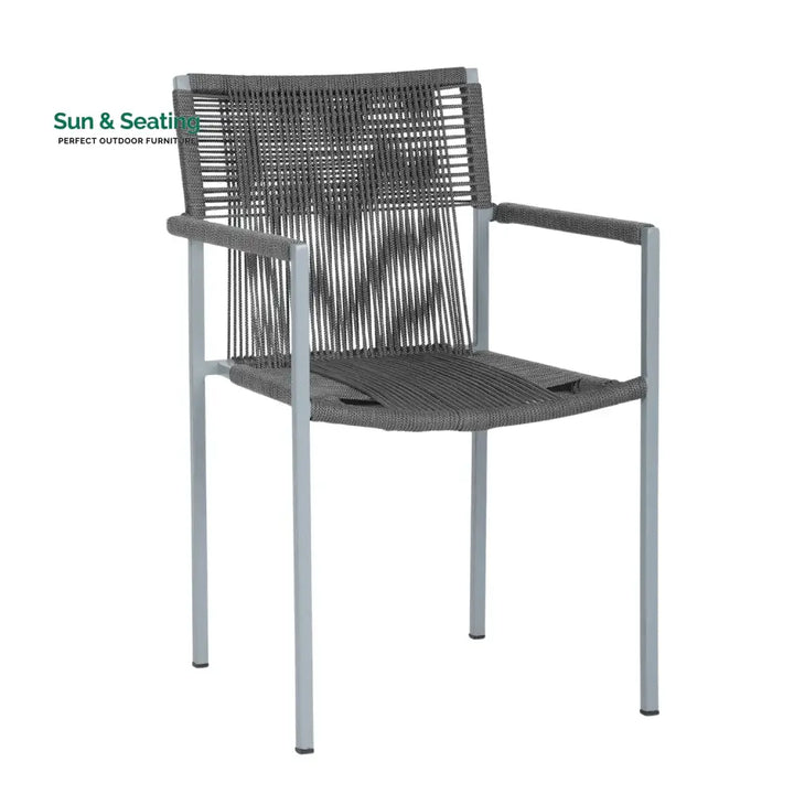 Jovie Outdoor Rope 3-Piece Patio Set (Grey)