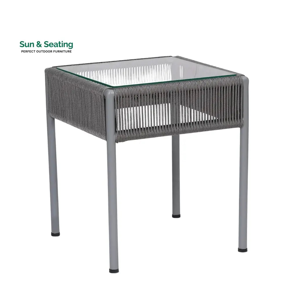 Jovie Outdoor Rope 3-Piece Patio Set (Grey)