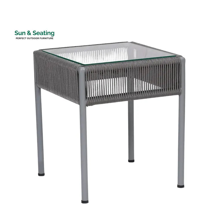 Jovie Outdoor Rope 3-Piece Patio Set (Grey)