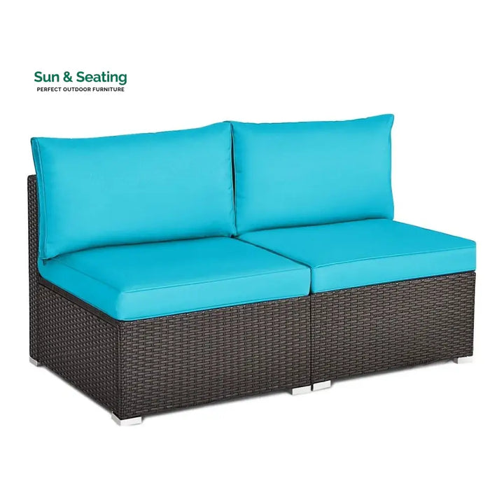 Juana 2-Piece Outdoor Wicker Armless Sofa Sofa Set