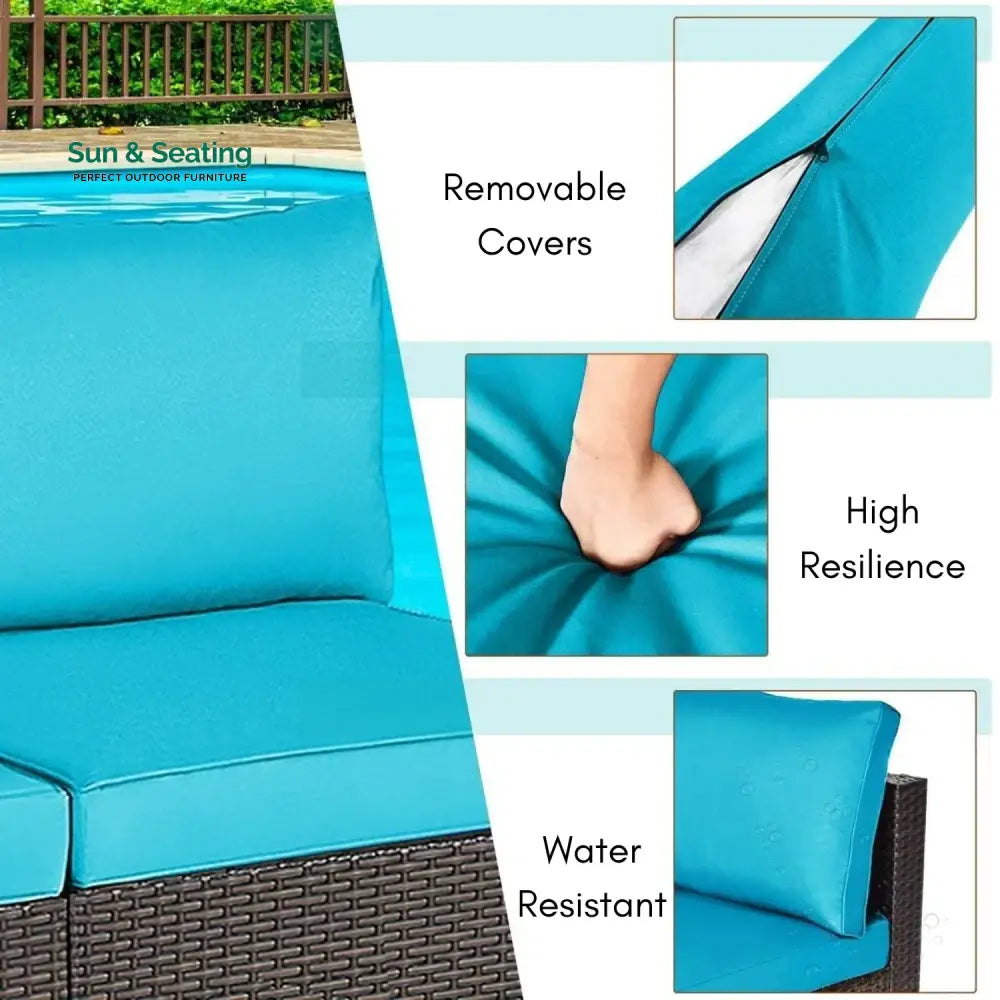 Juana 2-Piece Outdoor Wicker Armless Sofa Sofa Set