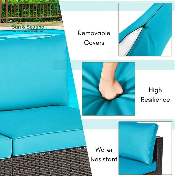 Juana 2-Piece Outdoor Wicker Armless Sofa Sofa Set