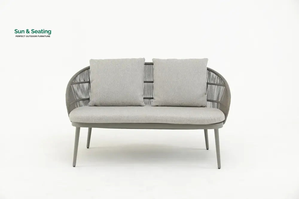 Juanito Outdoor Sofa Set 2 Seater 1 Single Seater 1 Side Table and 1 Center Table Set (Grey) Braided &amp; Rope Sofa Sets