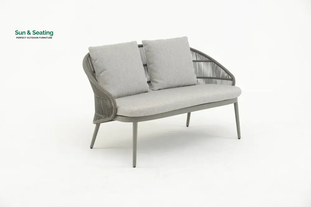 Juanito Outdoor Sofa Set 2 Seater 1 Single Seater 1 Side Table and 1 Center Table Set (Grey) Braided &amp; Rope Sofa Sets
