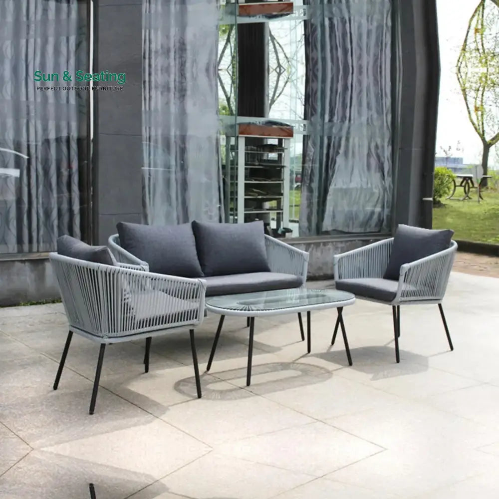 Juhi Outdoor 4 Seater Rope Conversation Sofa Set Sofa Set