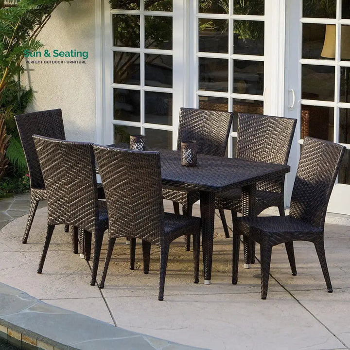 Jumanah Outdoor All-Weather Resistant Rattan Wicker 7-Piece Dining Set Dining Set