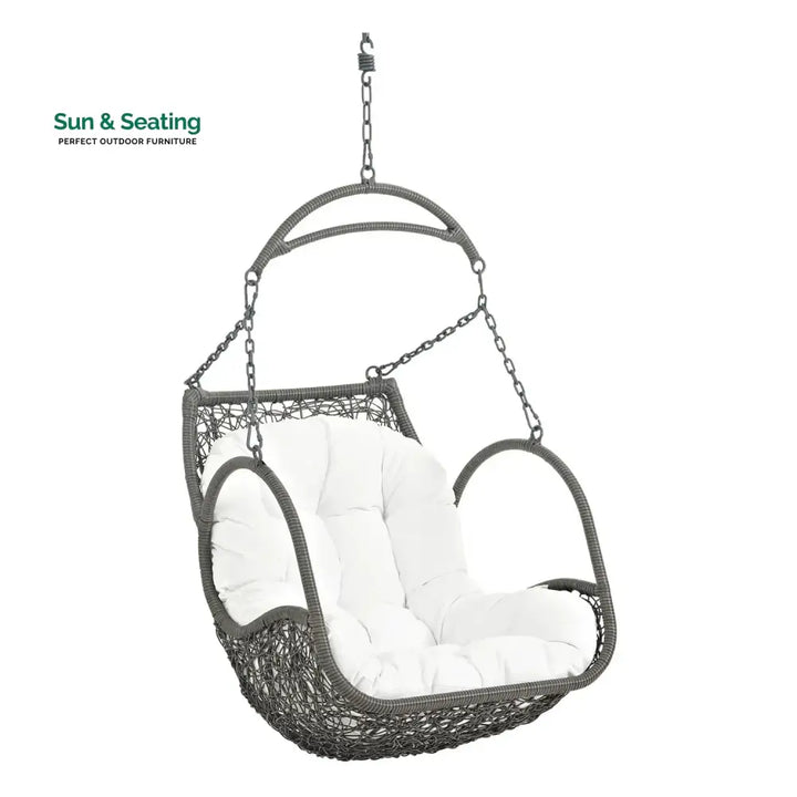 Jumoke Outdoor Rattan Wicker Hanging Swing Chair with Cushion Swing