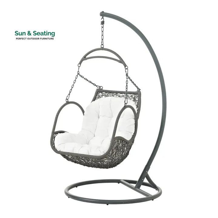 Jumoke Outdoor Rattan Wicker Hanging Swing Chair with Cushion Swing