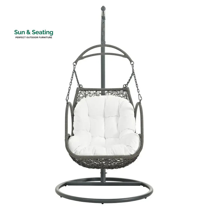 Jumoke Outdoor Rattan Wicker Hanging Swing Chair with Cushion Swing
